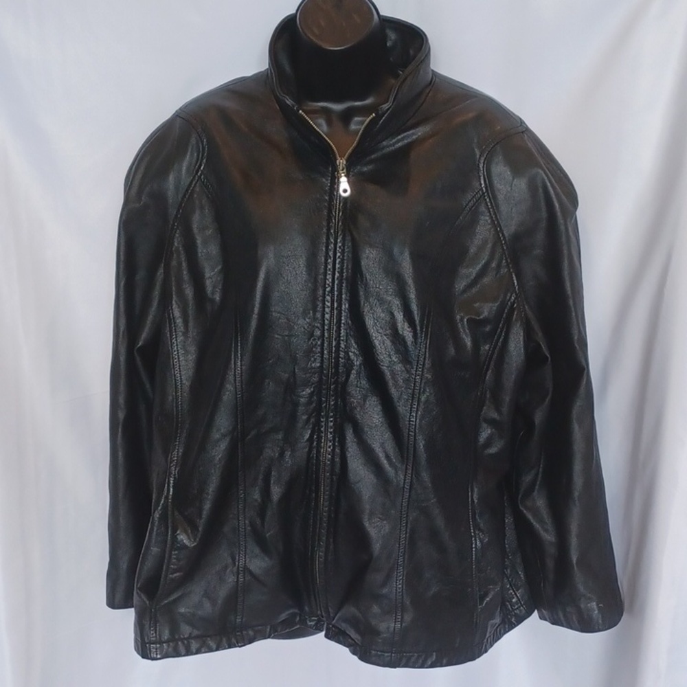 WILSONS LEATHER Zip Up Jacket XL, Y2K, pit to pit is 25"